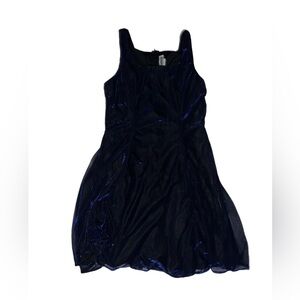 Blue Ribbon Styles Simco Dress Size 10P Metallic Blue Length 37” Zipper #st37